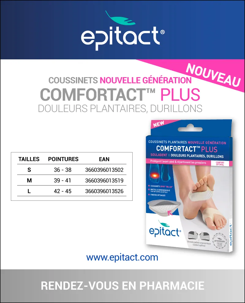 Coussins plantaires à double protection pour le gros orteil et l'avant-pied  en tissu et gel Taille Small 1 paire