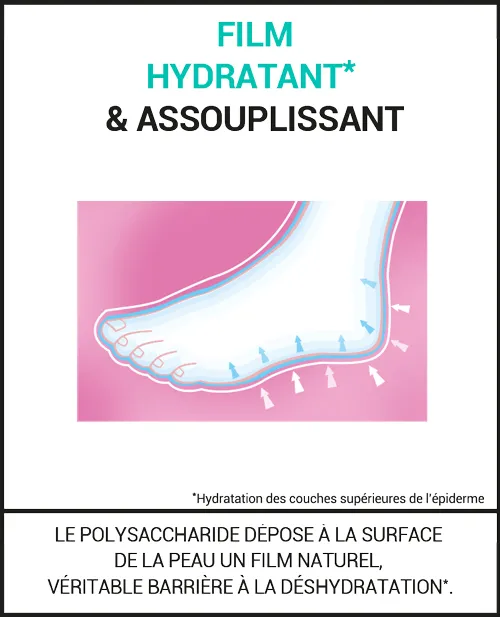 Crème hydratante pour les pieds secs, abîmés, avec des callosités